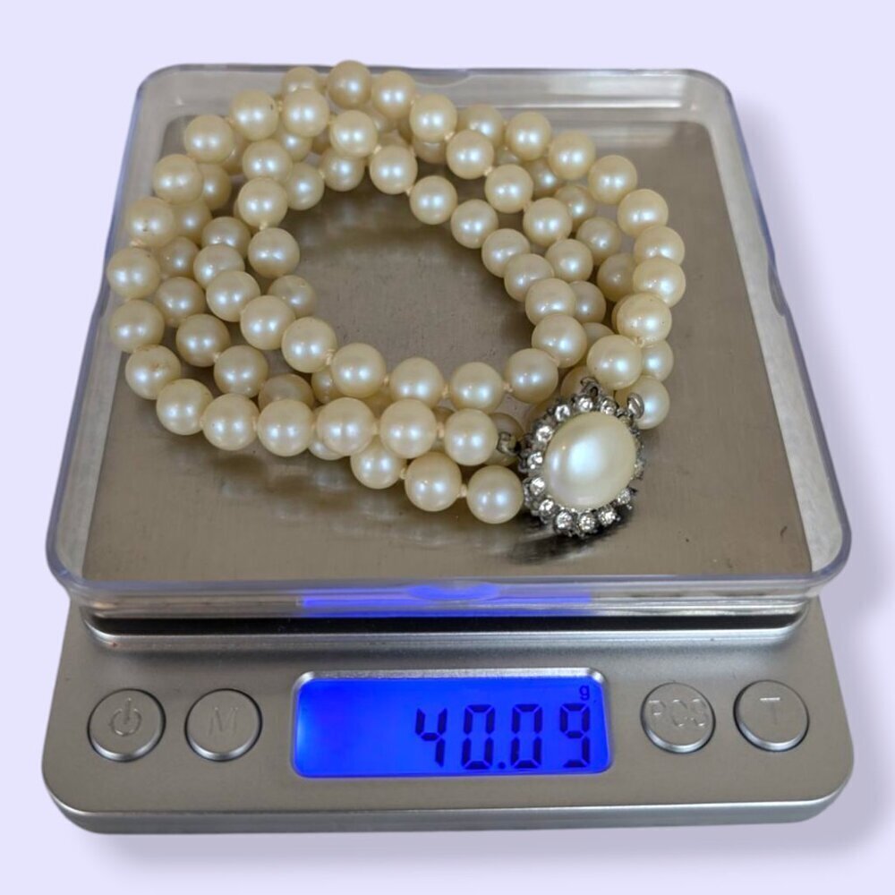 Vintage 2-Strand Faux Pearl Pearl Necklace - Picture 5 of 5
